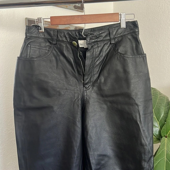 Newport News Leather Pants. Size 10 - Picture 2 of 5